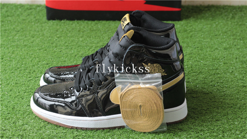 Authentic Air Jordan 1 OG Black Metallic Gold